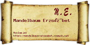 Mandelbaum Erzsébet névjegykártya