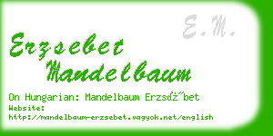 erzsebet mandelbaum business card